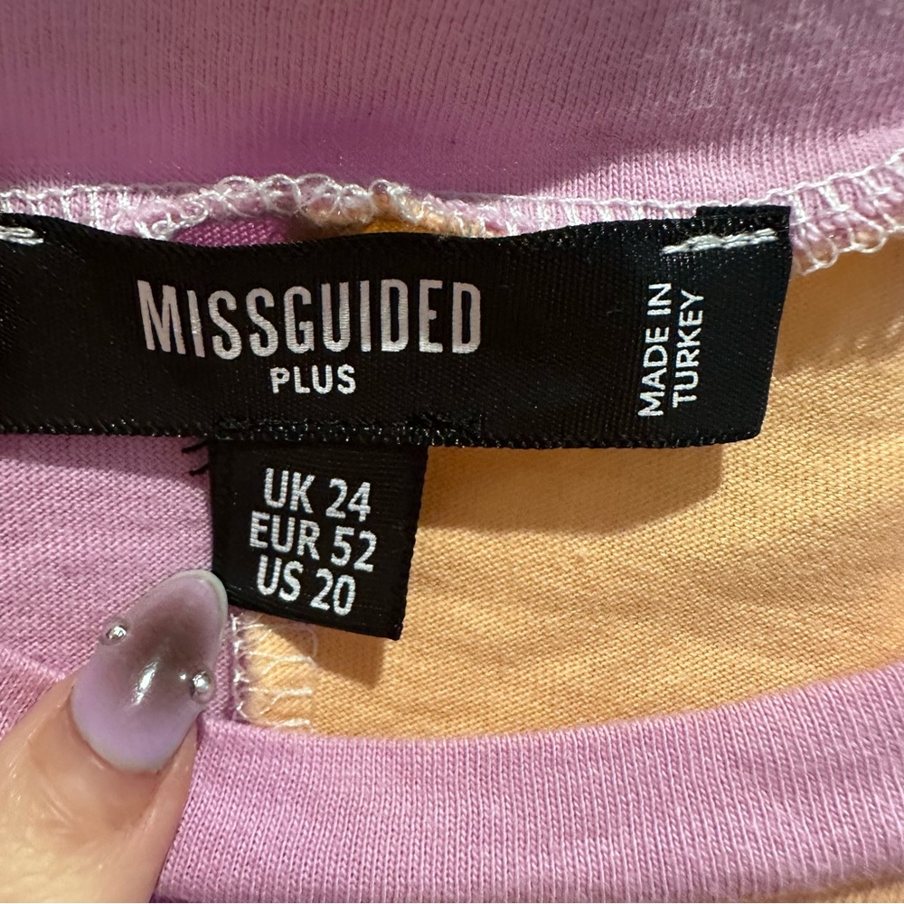 Missguided Color Block Tunic Pullover Tee Shirt Women’s 20 Plus Size - Picture 4 of 5